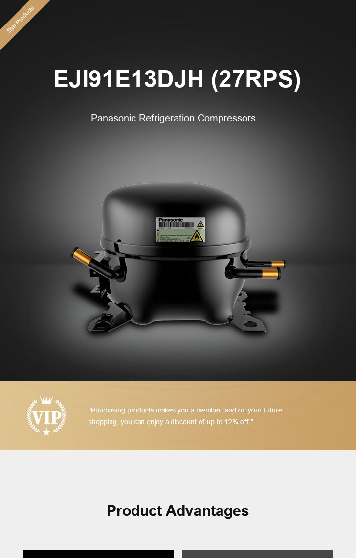 Panasonic Compressor EJI91E13DJH (27RPS), technical parameters pdf, structure diagram